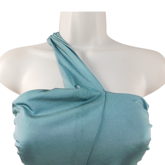 Lazul One-Shoulder Cutout Swimsuit • Size 2 • Teal Green - Picture 3 of 14